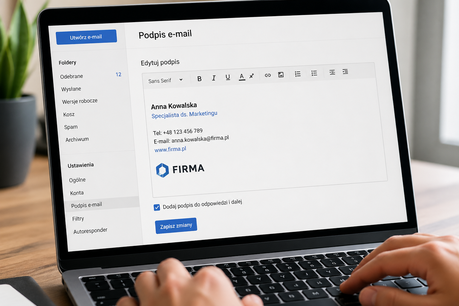 Profesjonalny podpis e-mail